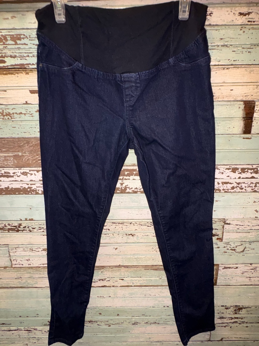 Isabel Maternity by Ingrid & Isabel Dark Blue Jeggings with Black Panel